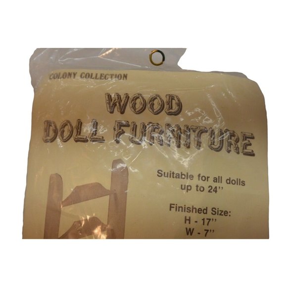 Wood Doll Furniture Wood Kit Rocker Colony Collection Pre-Cut Natural Finish nev - Picture 6 of 6